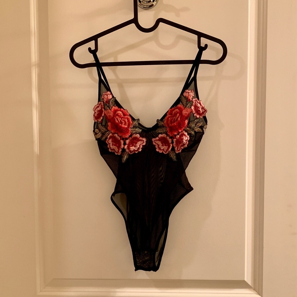 Black mesh bodysuit